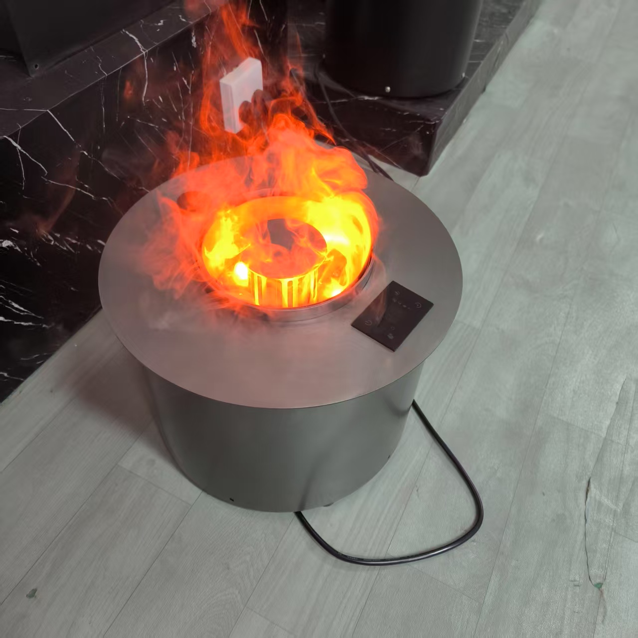 304不锈钢拉丝电镀款圆形壁炉